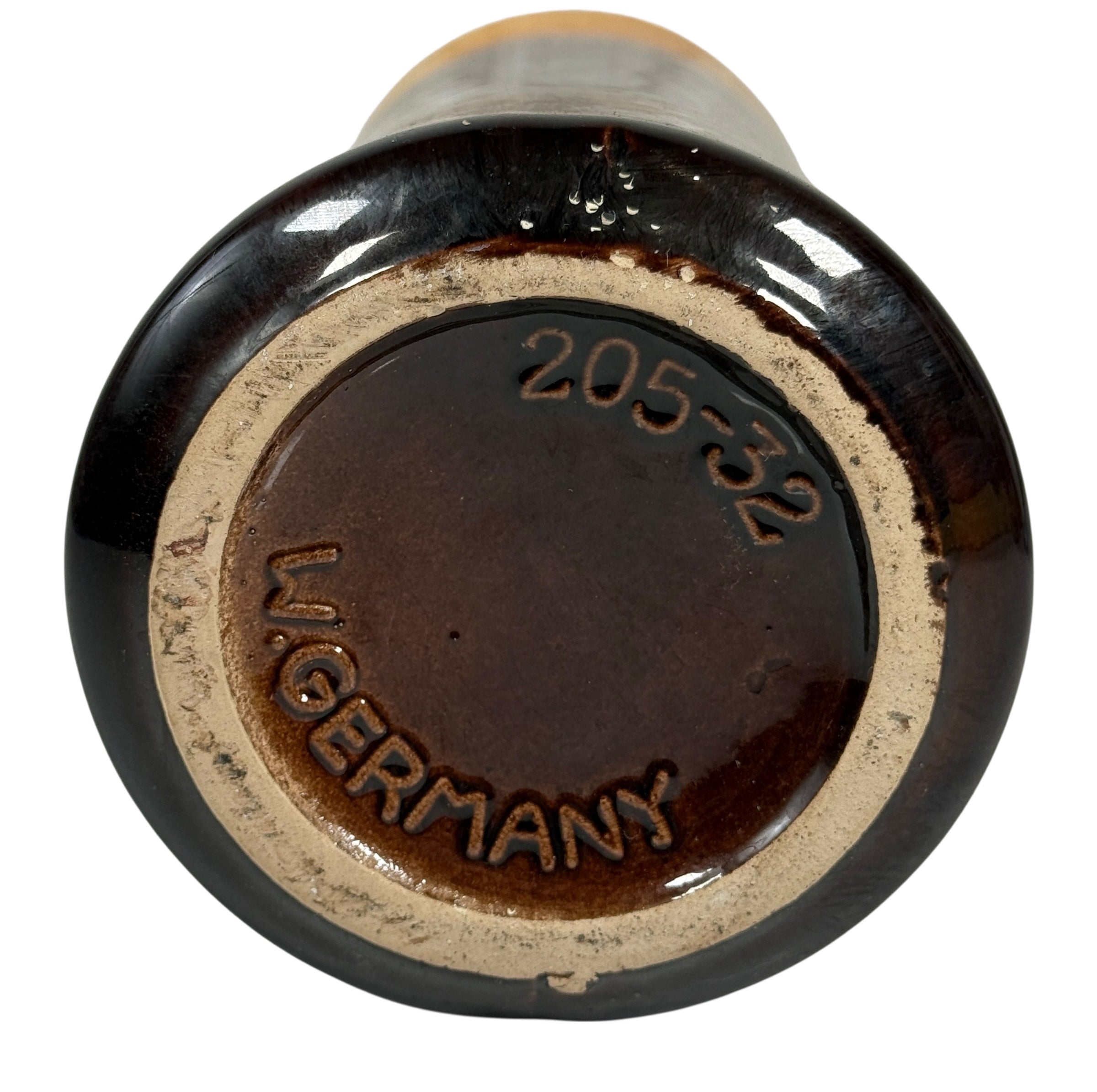 Vase en lave grasse orange et marron de style moderne du milieu du siècle par Scheurich, années 1970