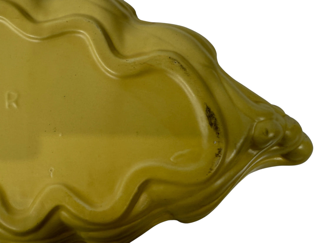 Jardinière en poterie Haeger du milieu du siècle – Bordure ondulée jaune 3343 USA