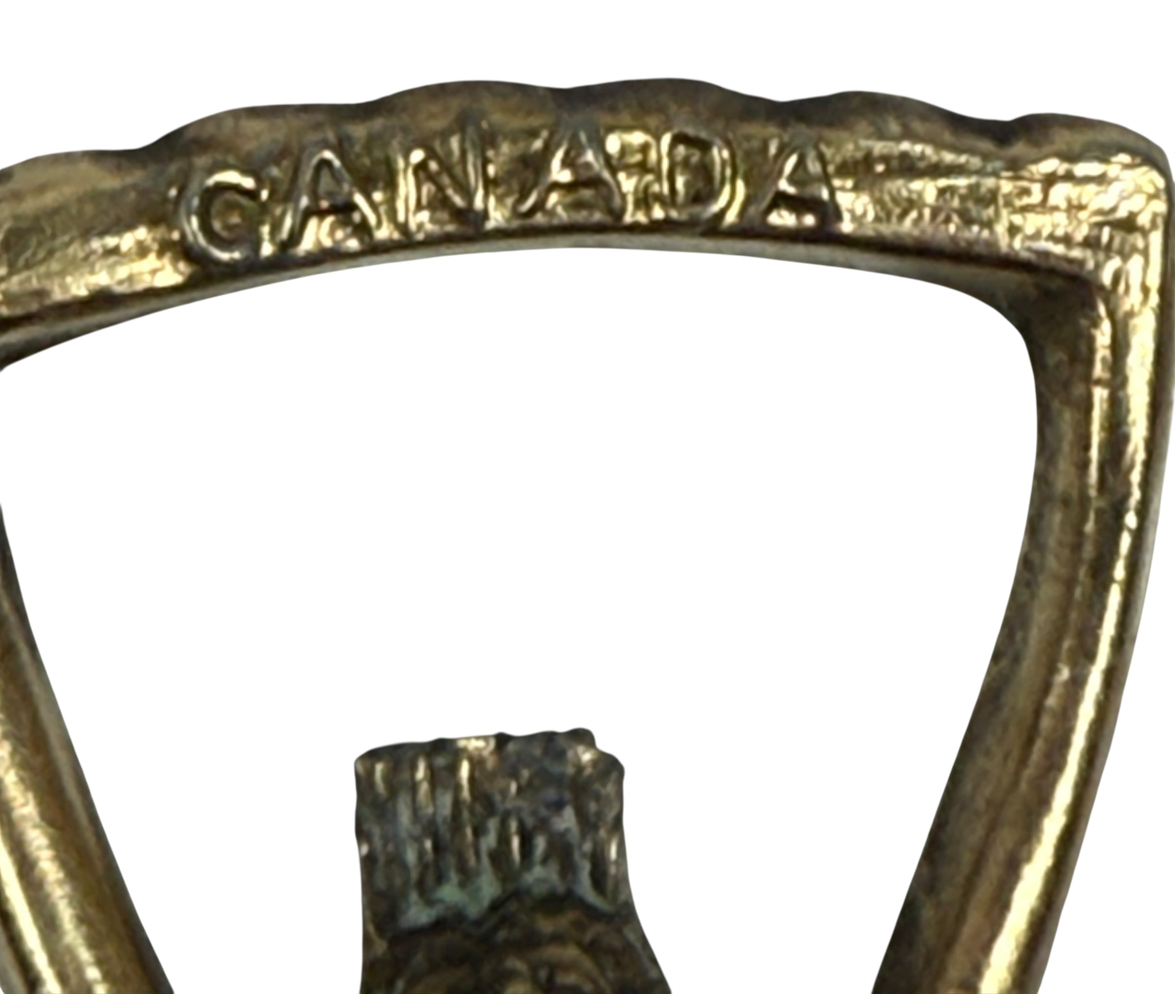 Décapsuleur en laiton du milieu du siècle, souvenir de femme nue, fabriqué au Canada