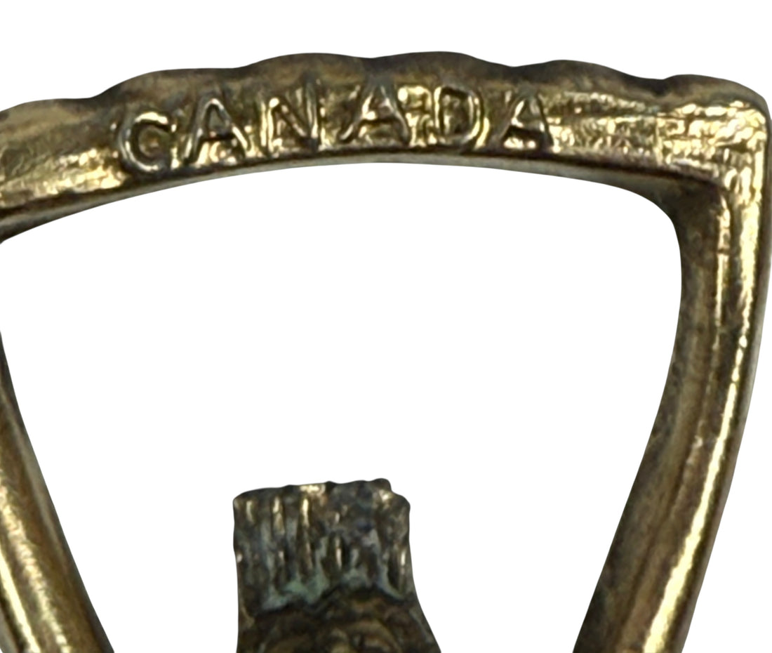 Décapsuleur en laiton du milieu du siècle, souvenir de femme nue, fabriqué au Canada