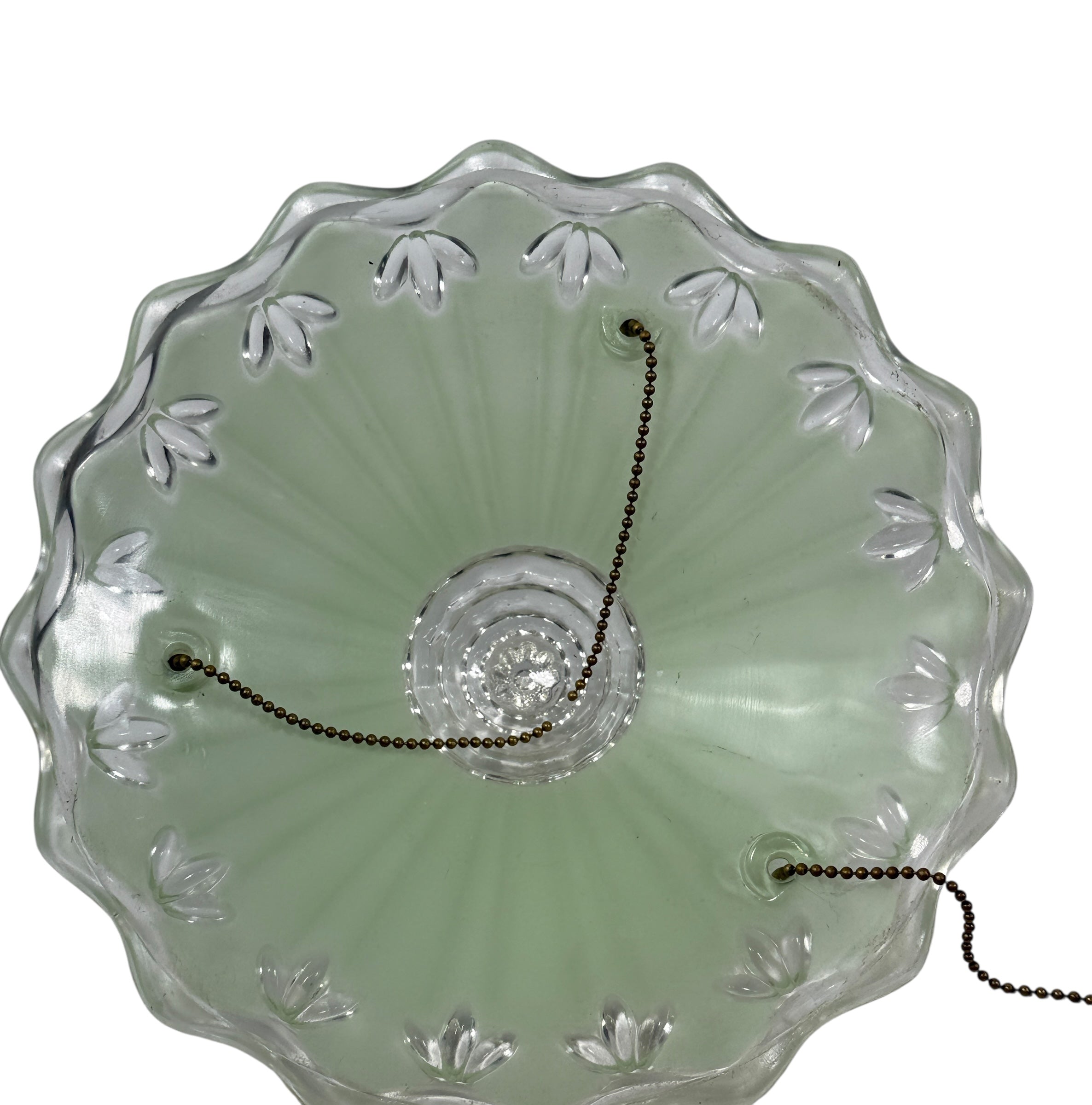Mid-Century Frosted Glass Ceiling Light Shade – Scalloped Edge, Art Deco