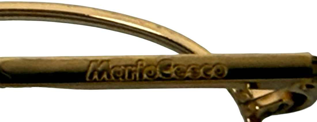 Vintage Mario Cesco Eyeglasses – 22K Gold Plated Round Frames with Braided Temples