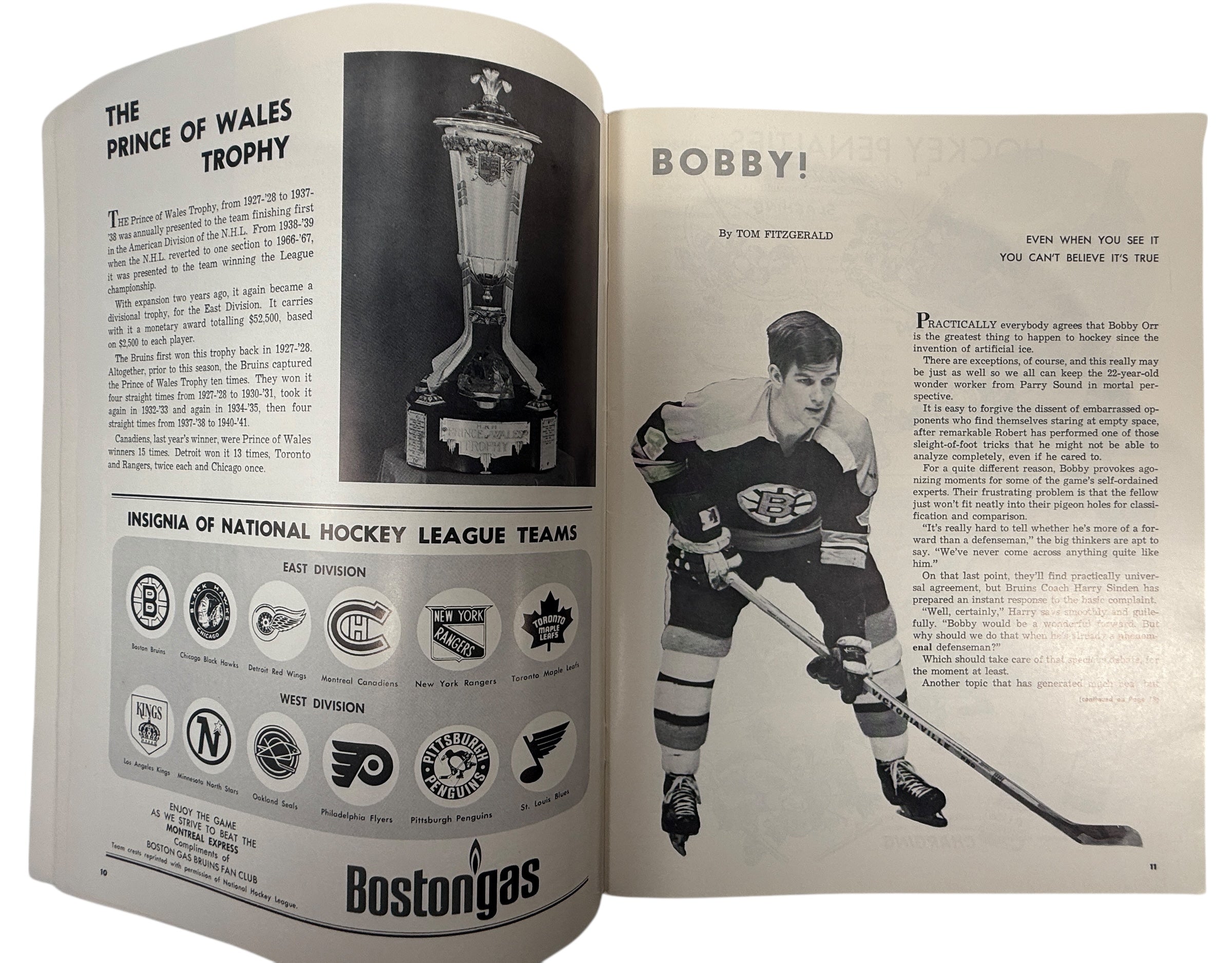 1970 Boston Bruins Stanley Cup Finals Program – Bobby Orr Era