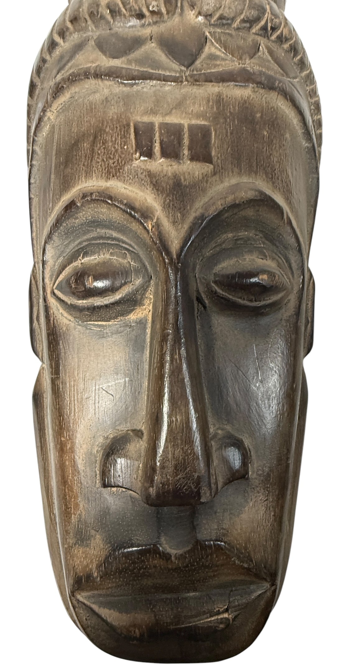Hand-Carved African Wooden Mask – 21” Tall Vintage Tribal Wall Art
