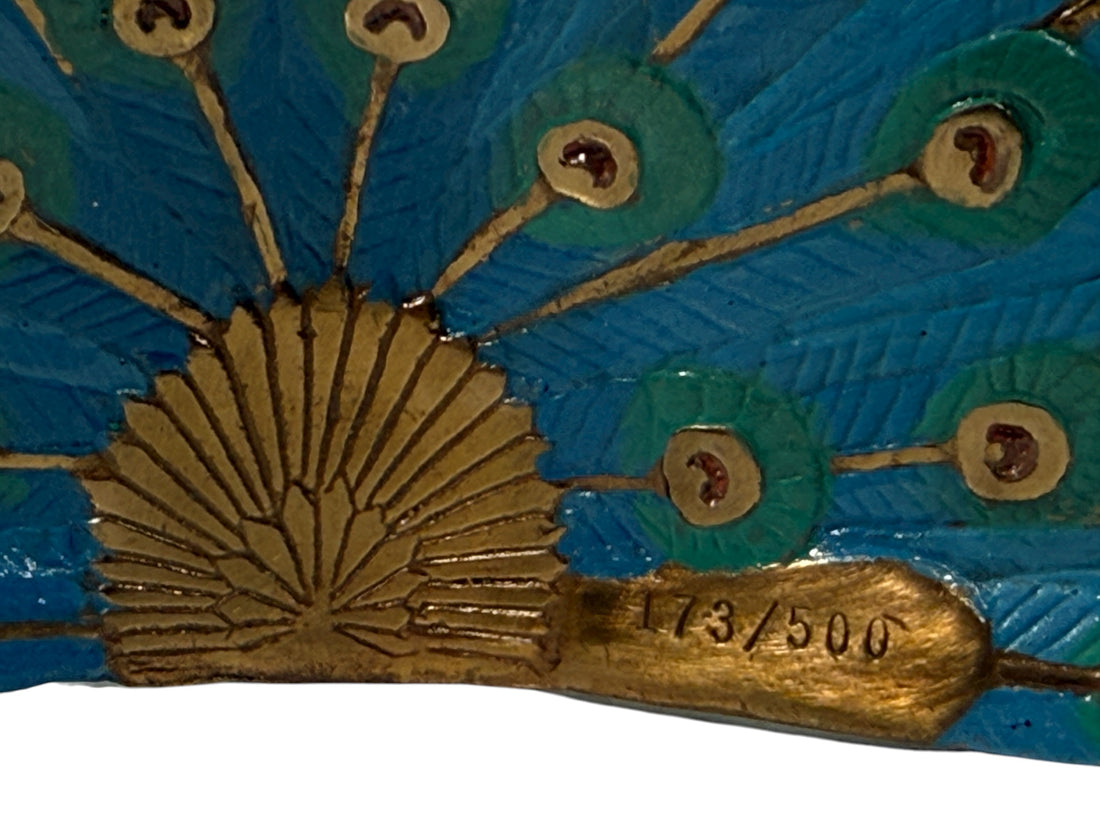 Figurine de paon peinte à la main en édition limitée – Numérotée 173/500