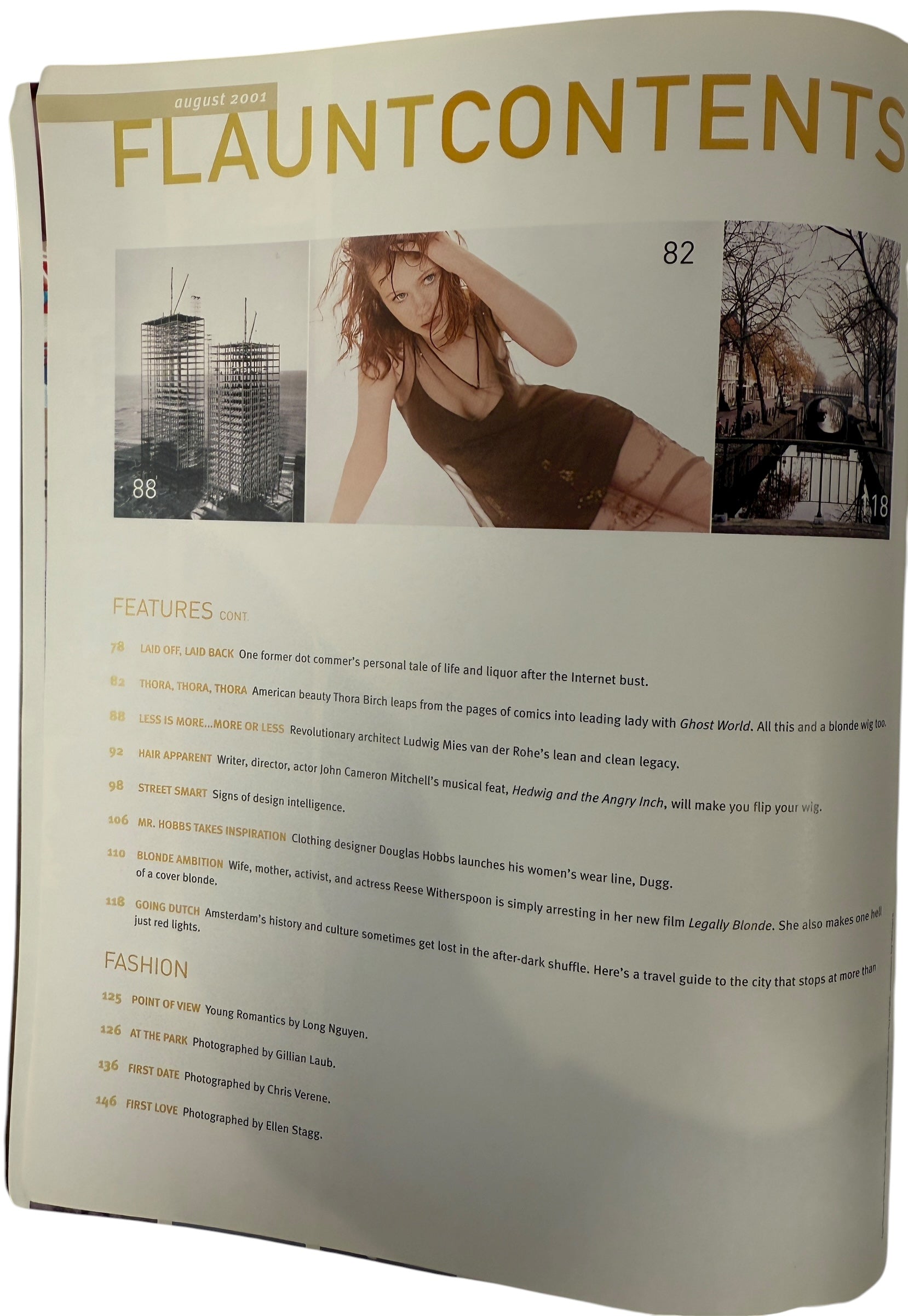 Flaunt Magazine August 2001, Thora Birch , “The Blonde Issue”