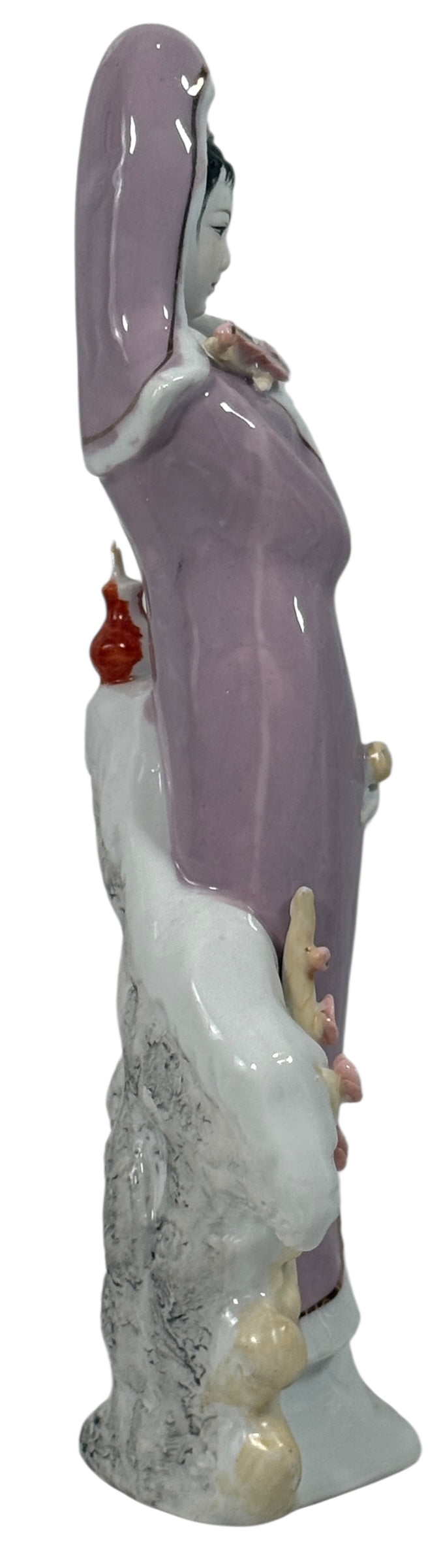 Vintage Chinese Export Guanyin Porcelain Figurine – Pastel Lavender Robe