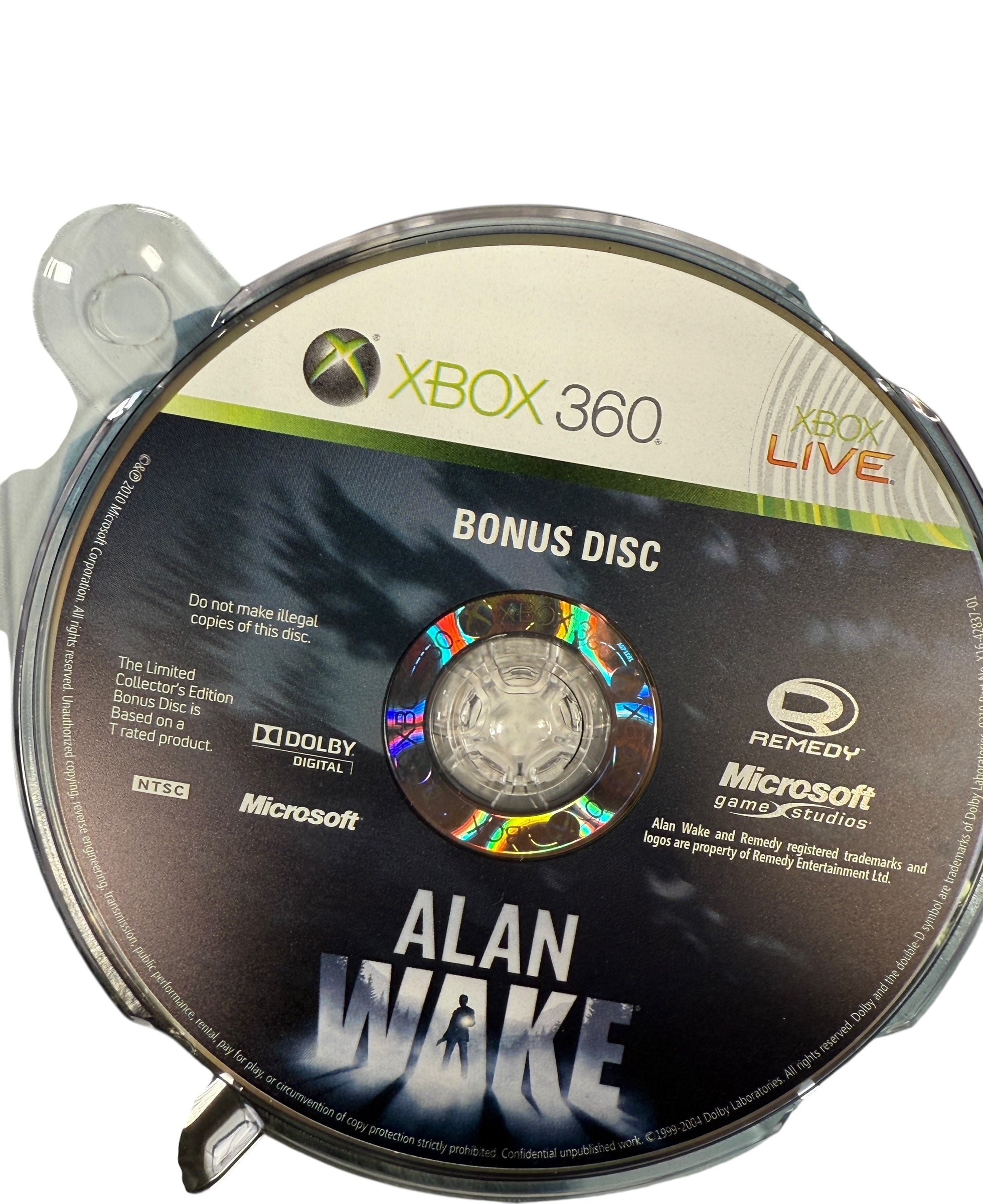 Bonus disc for 'Alan Wake' game on Xbox 360 with Microsoft branding