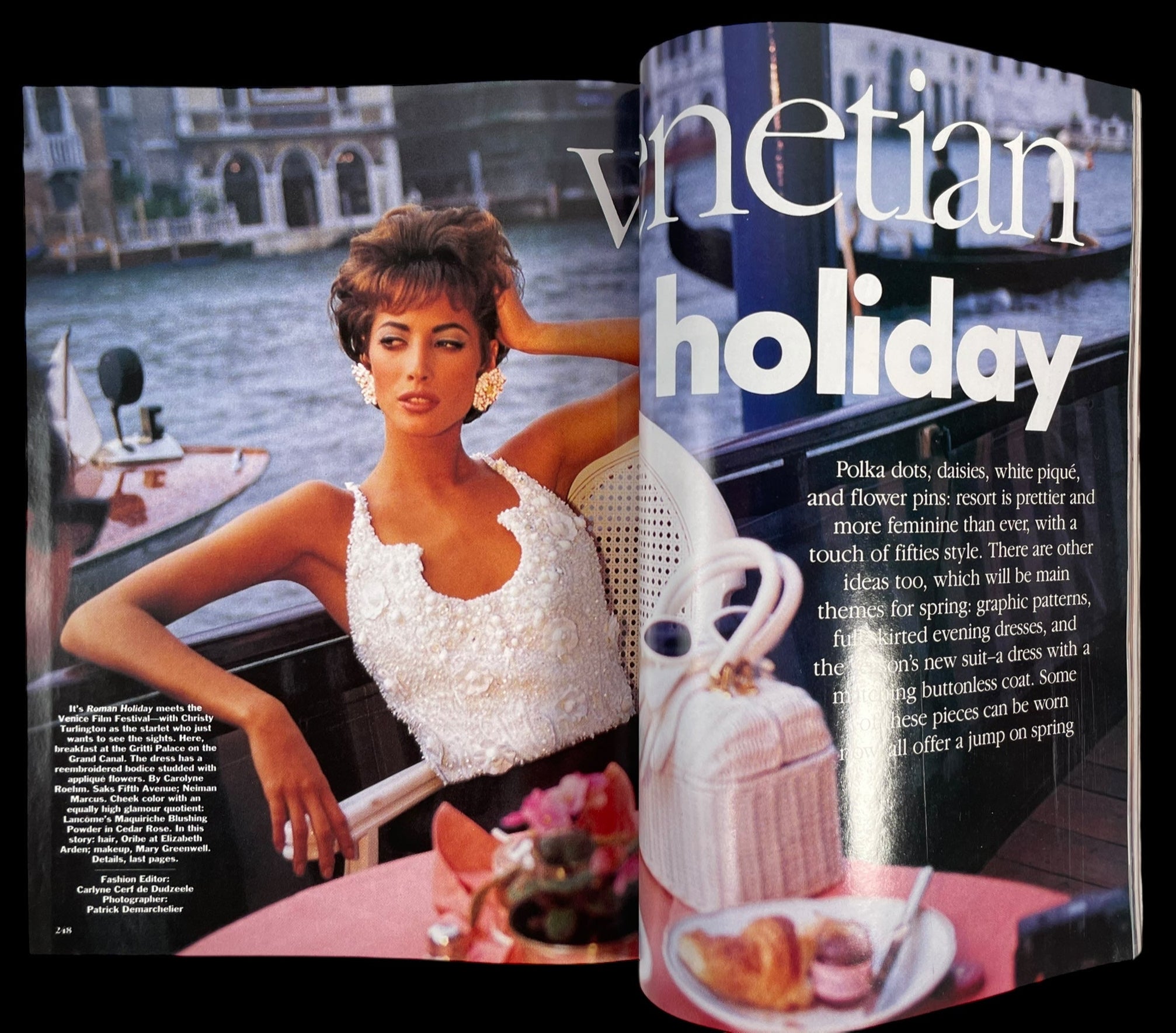 Vogue US December 1990 Original Vintage Fashion Magazine Elaine Irwin