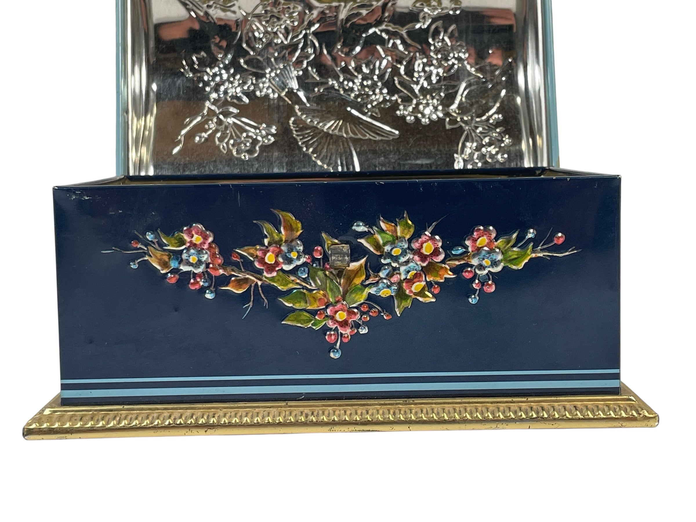 Vintage Linette Enamel Jewelry Box – Birds & Blossoms – West Germany