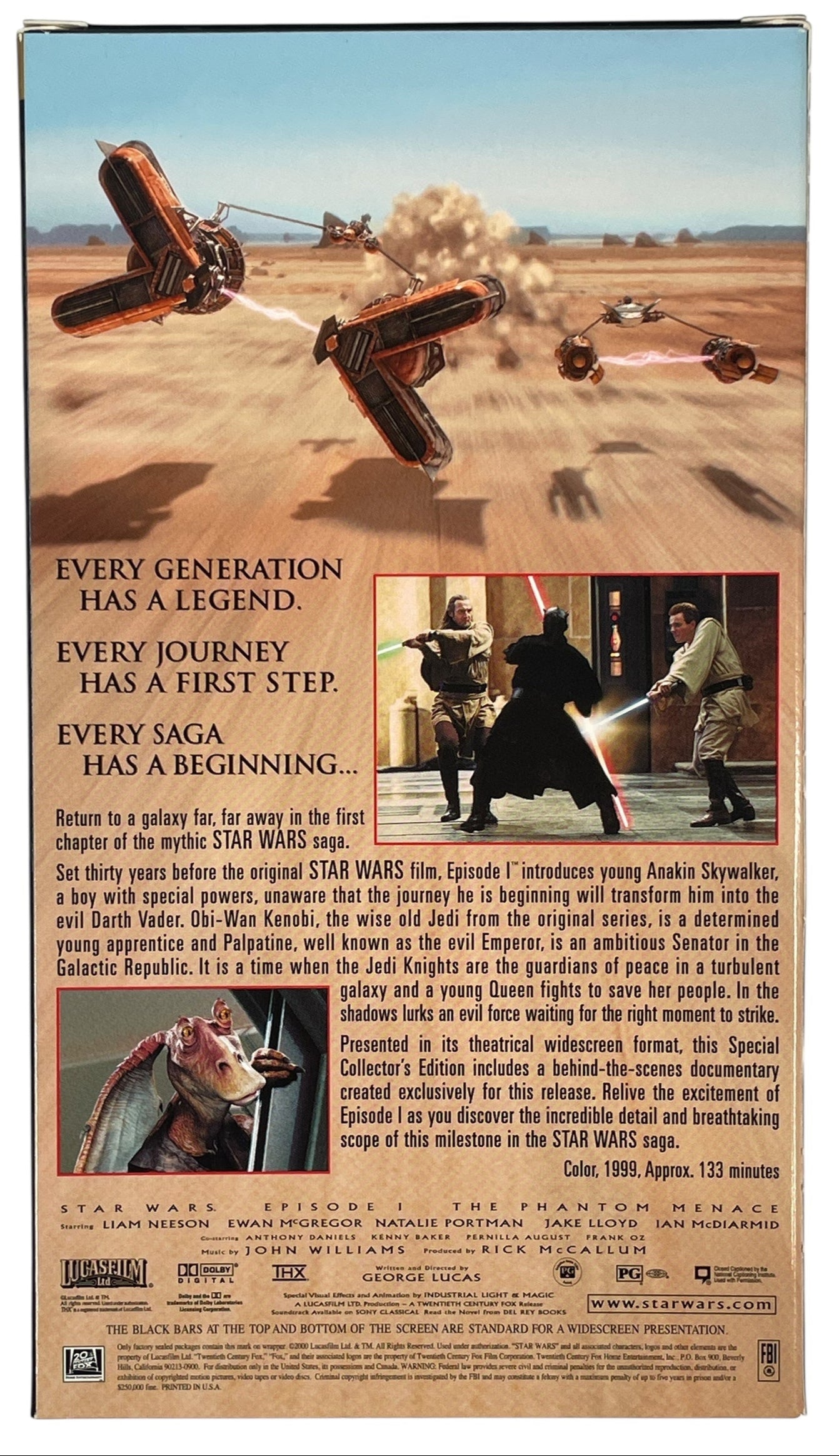 Star Wars Episode I: The Phantom Menace – Widescreen Collector’s Edition VHS Box Set (2000, THX)