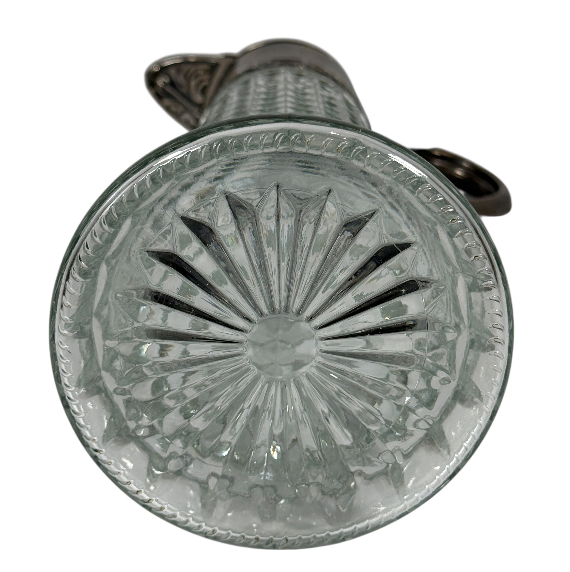 Pichet Chill It Claret des années 1960 – Verre matelassé et couvercle plaqué argent