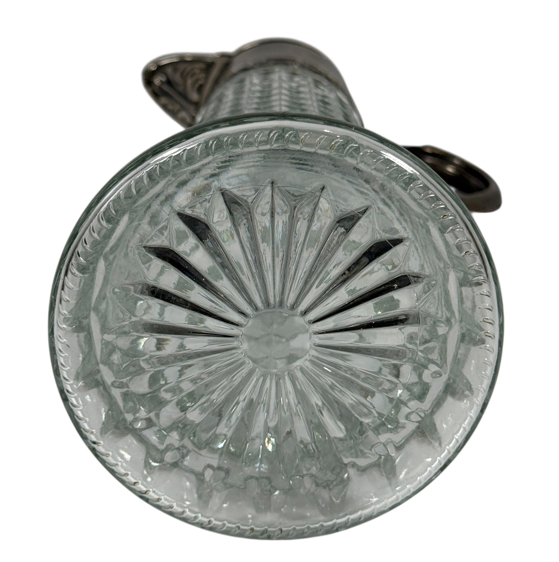 Pichet Chill It Claret des années 1960 – Verre matelassé et couvercle plaqué argent