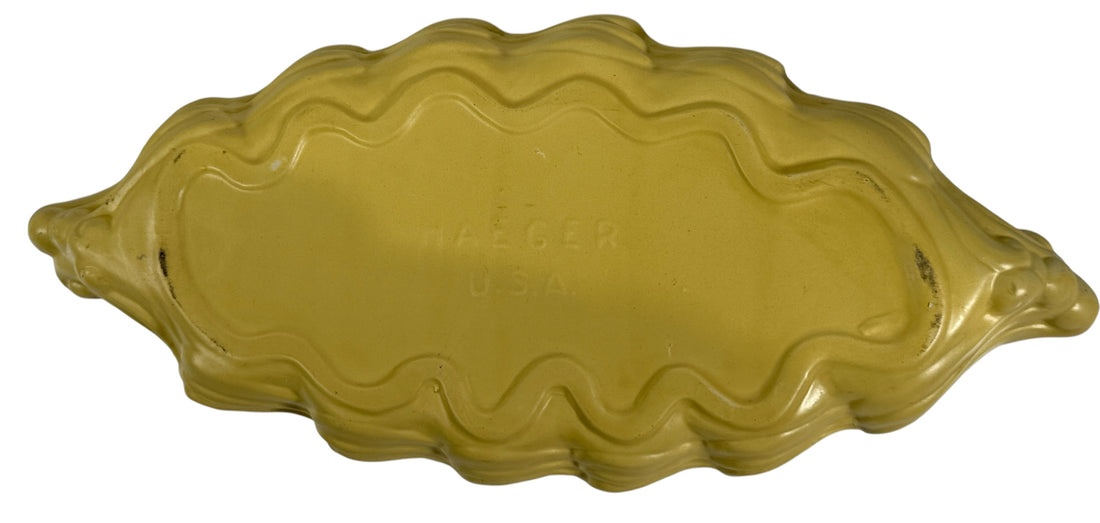 Jardinière en poterie Haeger du milieu du siècle – Bordure ondulée jaune 3343 USA