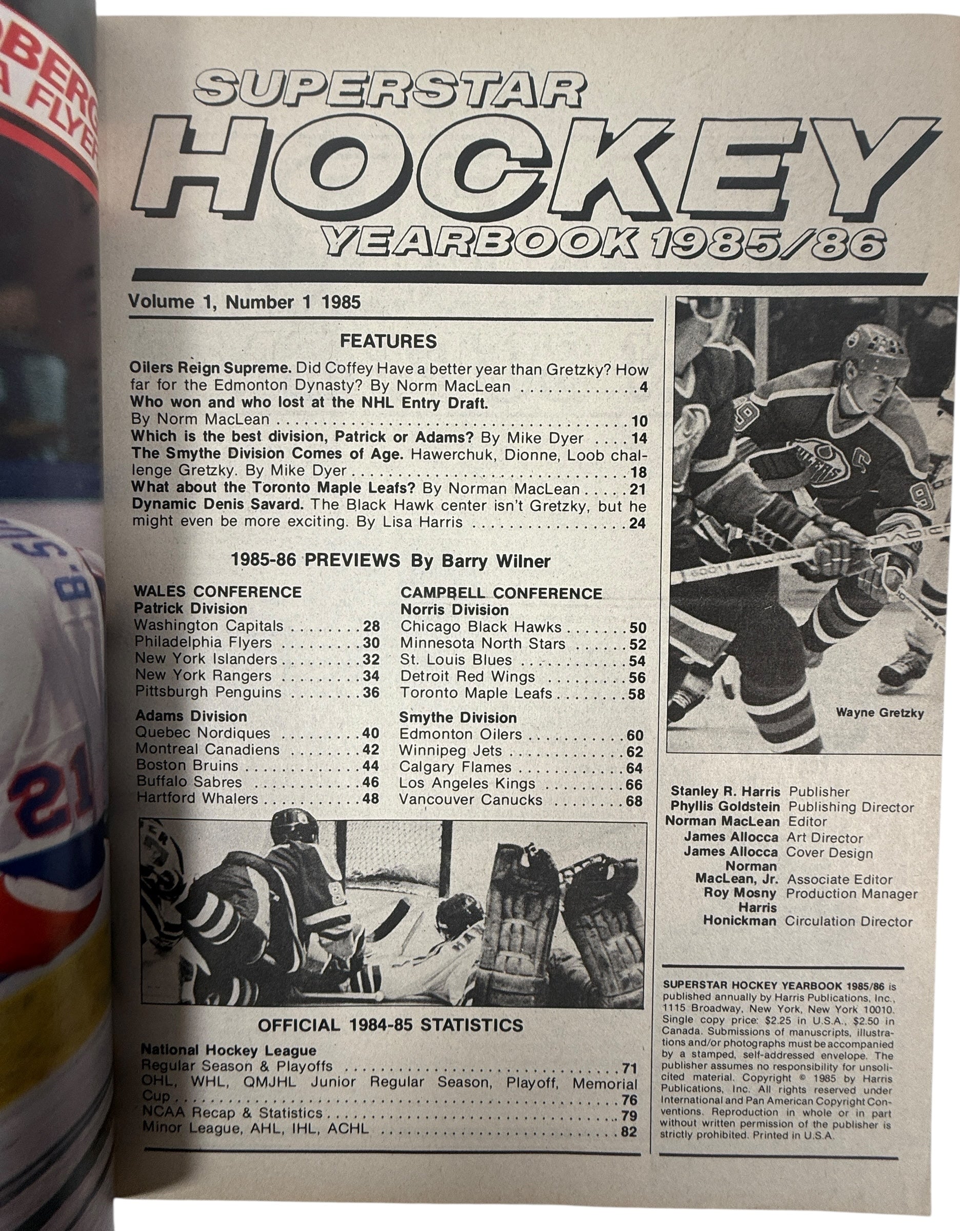 1985/86 Superstar Hockey Yearbook – Wayne Gretzky Cover
