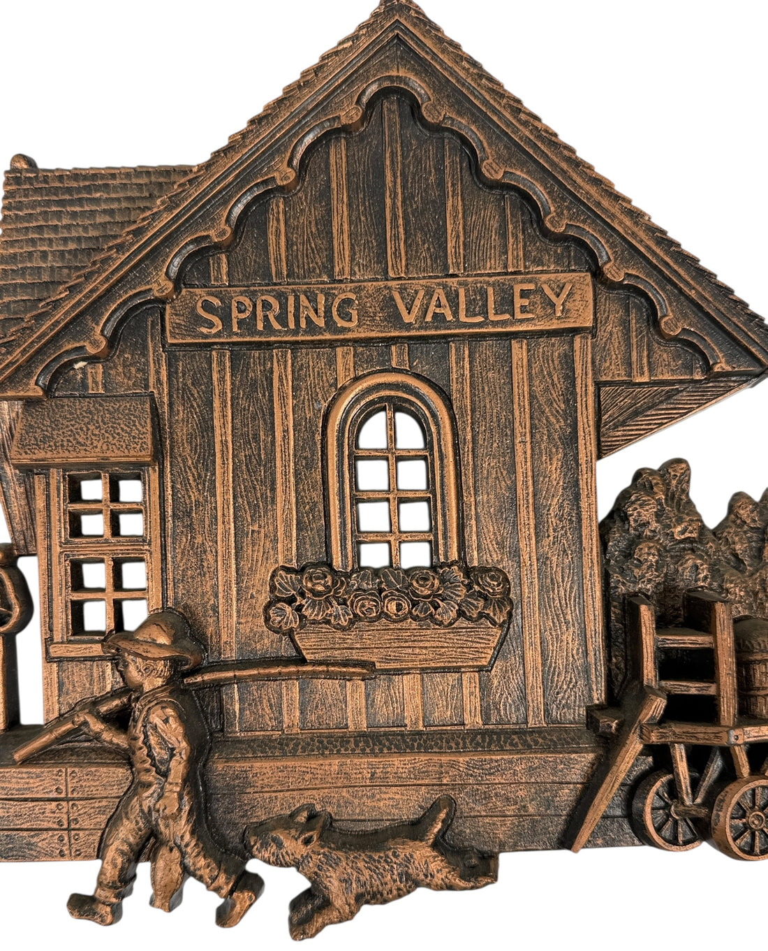 Vintage Coppercraft Train Station Wall Hanging: 1976 Dart Industries