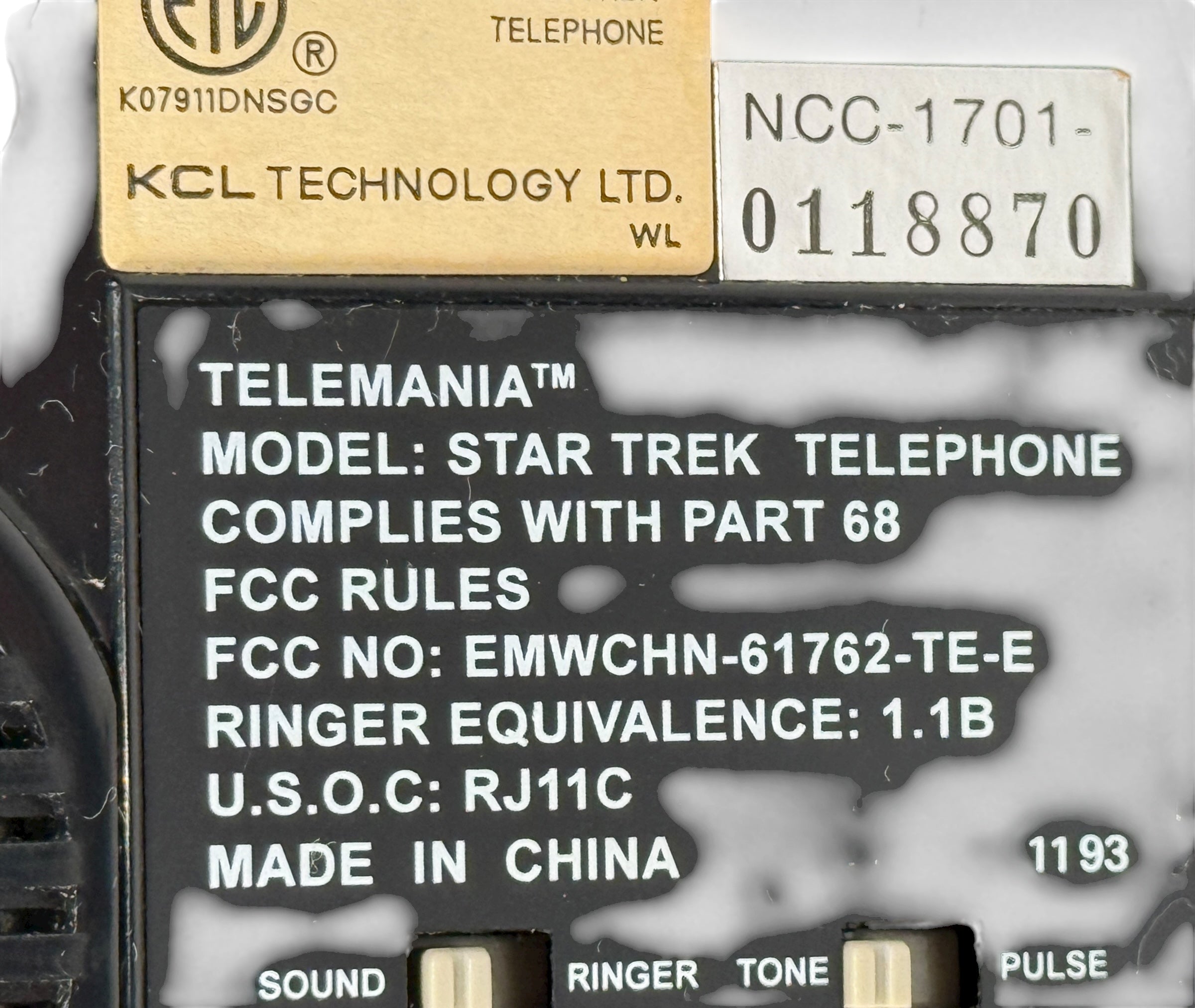 Telemania Star Trek USS Enterprise Telephone NCC-1701 1993 Telephone