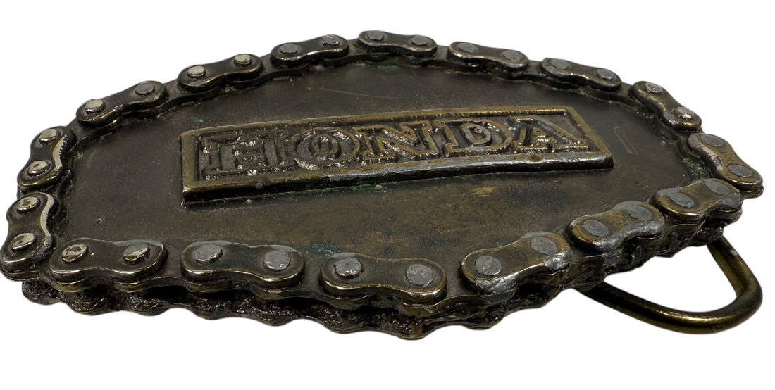 Boucle de ceinture de moto Honda vintage 1976 Chain Edge USA