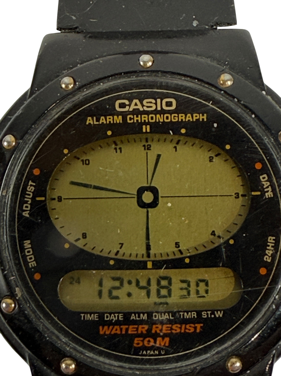 Late 80s Casio AE-30W Analog-Digital Alarm Chronograph