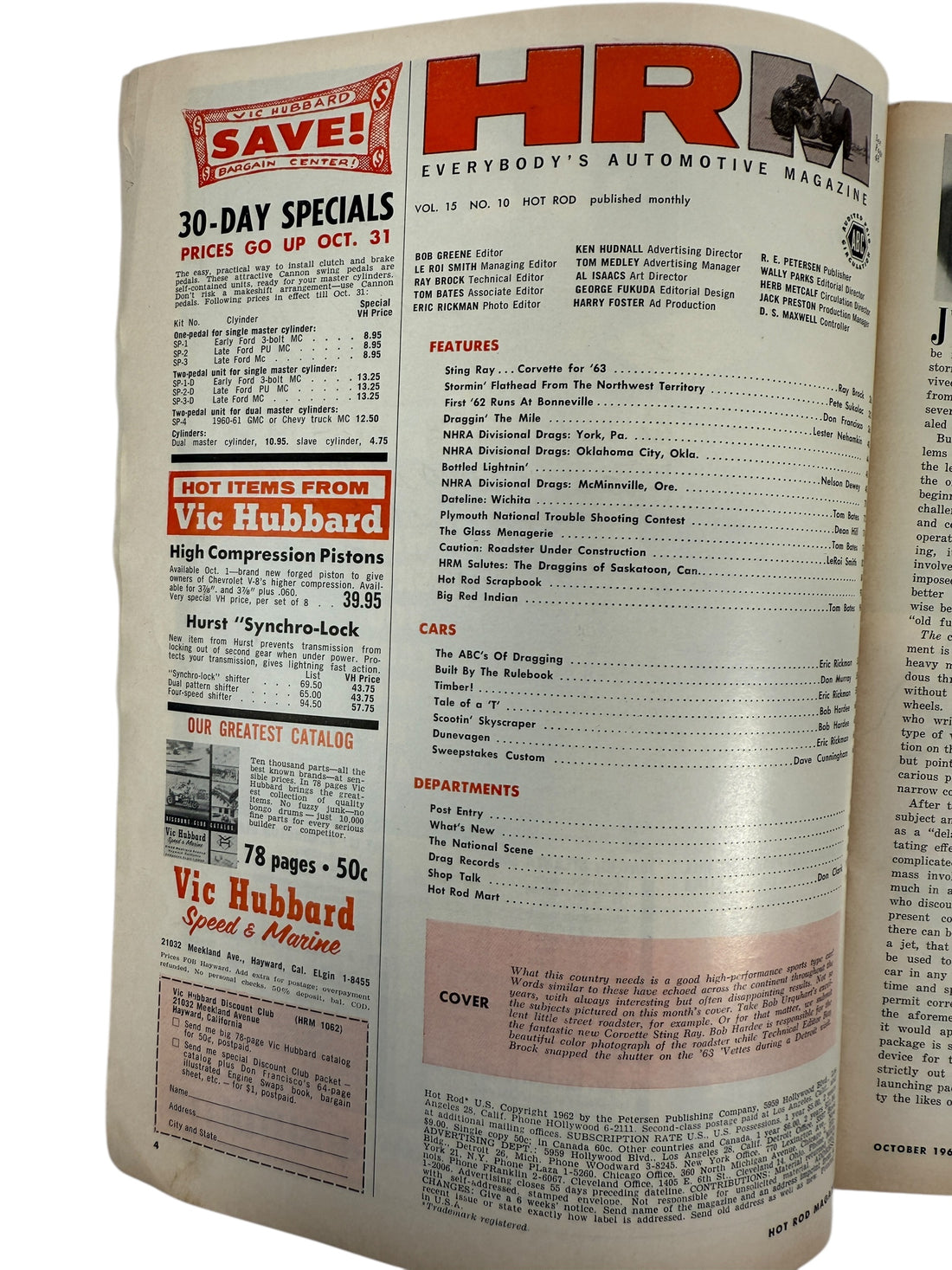 1962 Hot Rod Magazine Lot Aug & Oct – Tony Nancy Dragster & ’63 Corvette