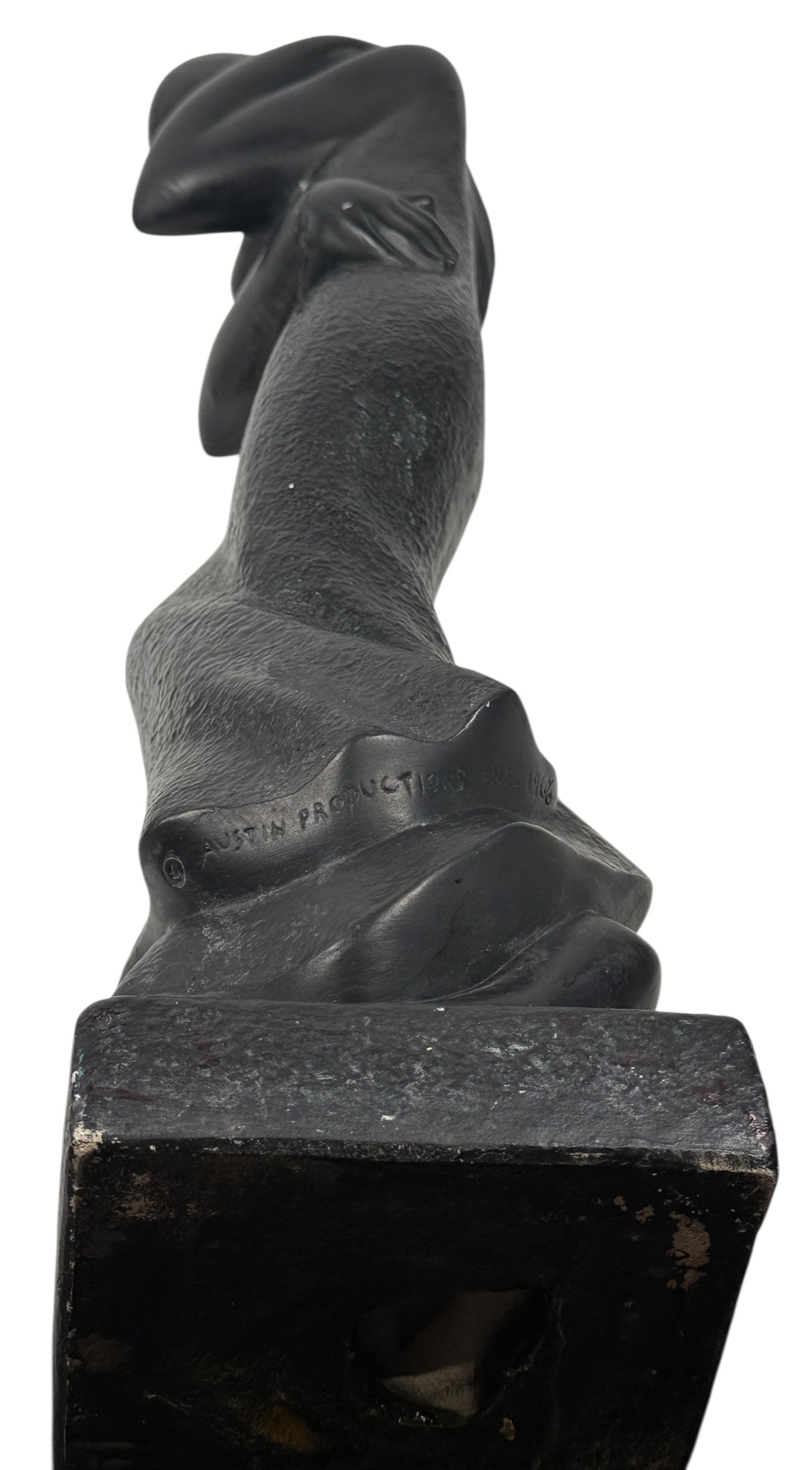 Austin Productions Inc. 1968 Modernist Abstract Sculpture – Black Resin Figure