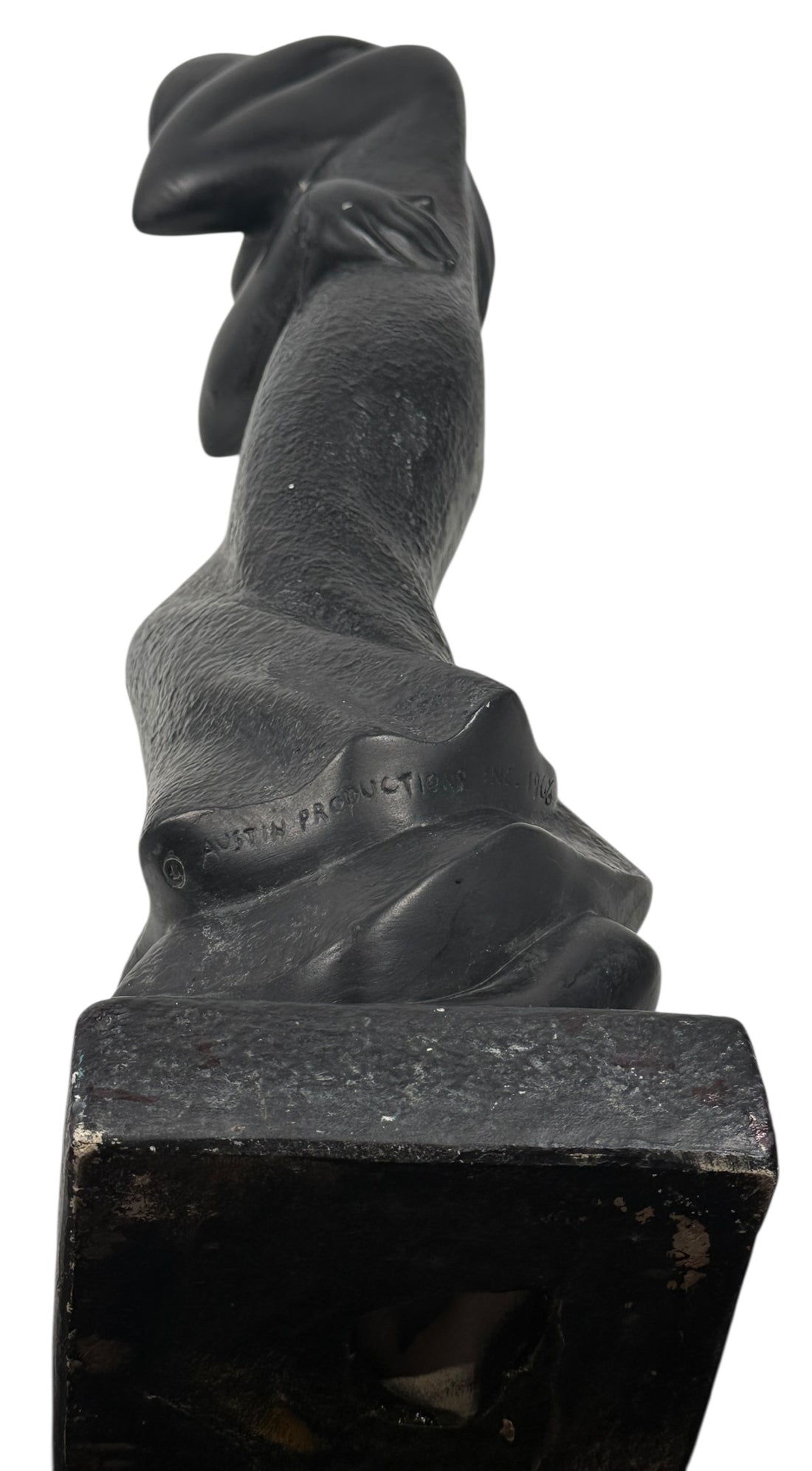 Austin Productions Inc. 1968 Modernist Abstract Sculpture – Black Resin Figure