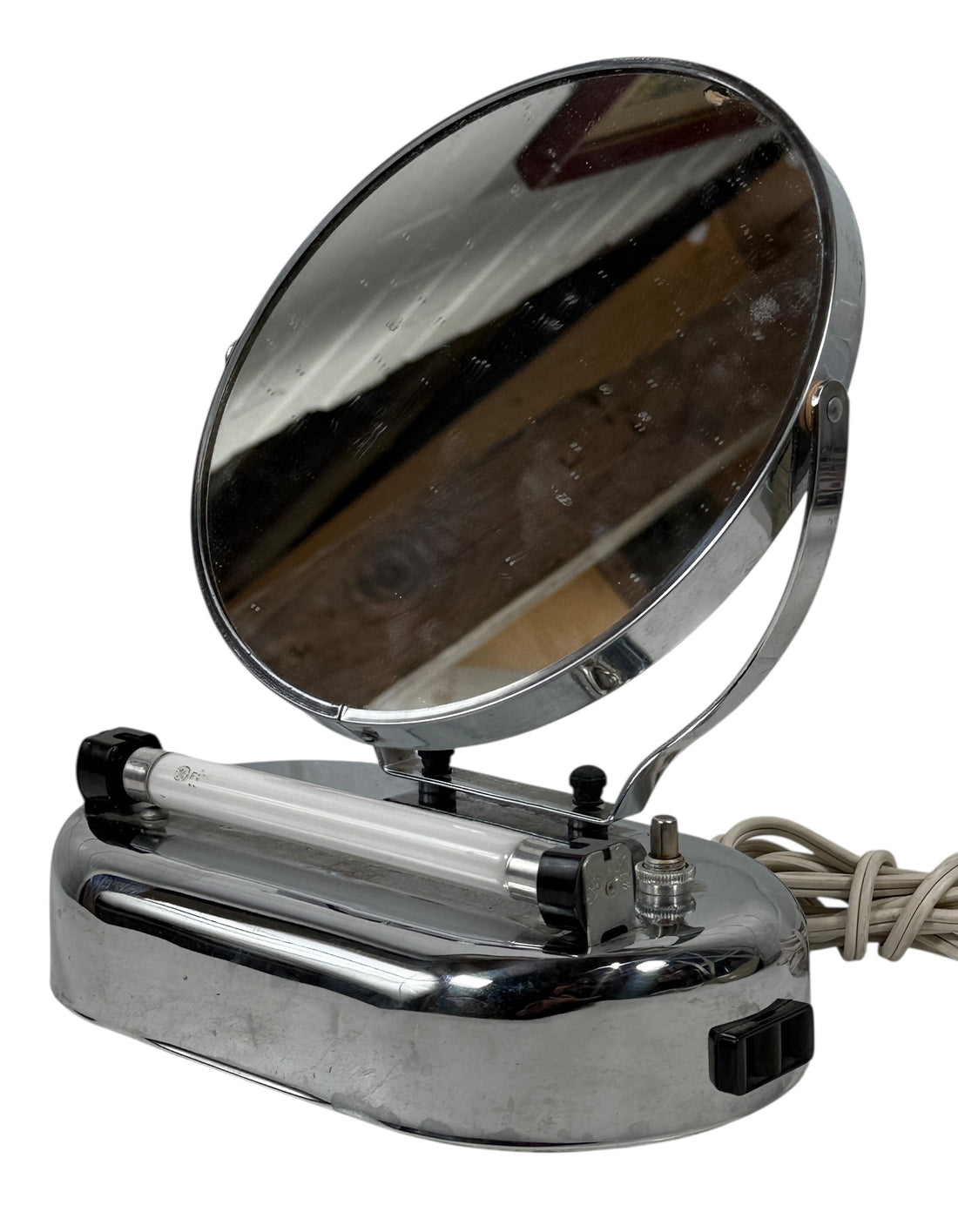 Vintage Beck Electric MFG Co. Ltd. Lighted Makeup Mirror – Chrome Vanity Lamp, AS-IS-