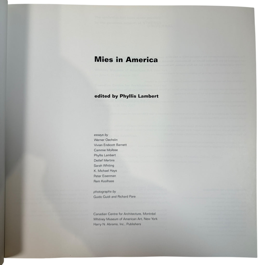 Mies in America – Exhibition Catalog 2001, Collectible