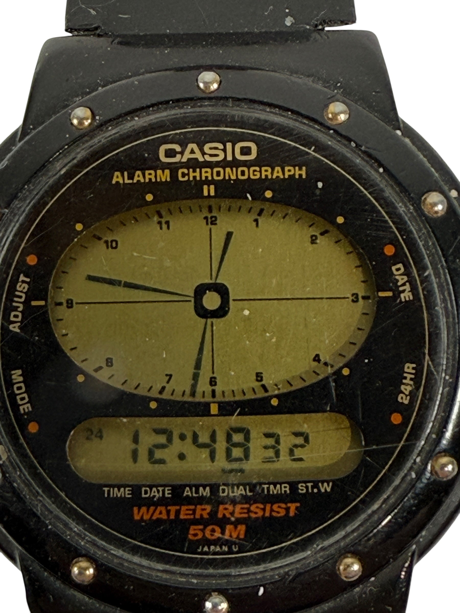Late 80s Casio AE-30W Analog-Digital Alarm Chronograph