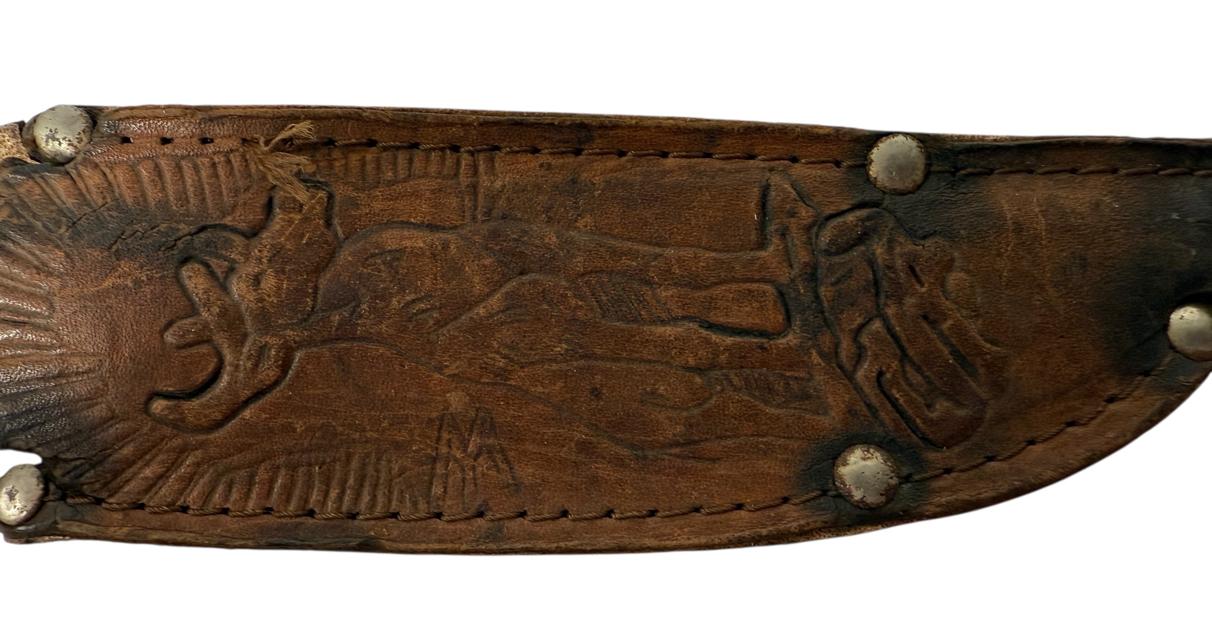 Vintage Fixed Blade Hunting Knife – 10.5” Overall, 6.5” Blade, Mixed Material Handle with Sheath