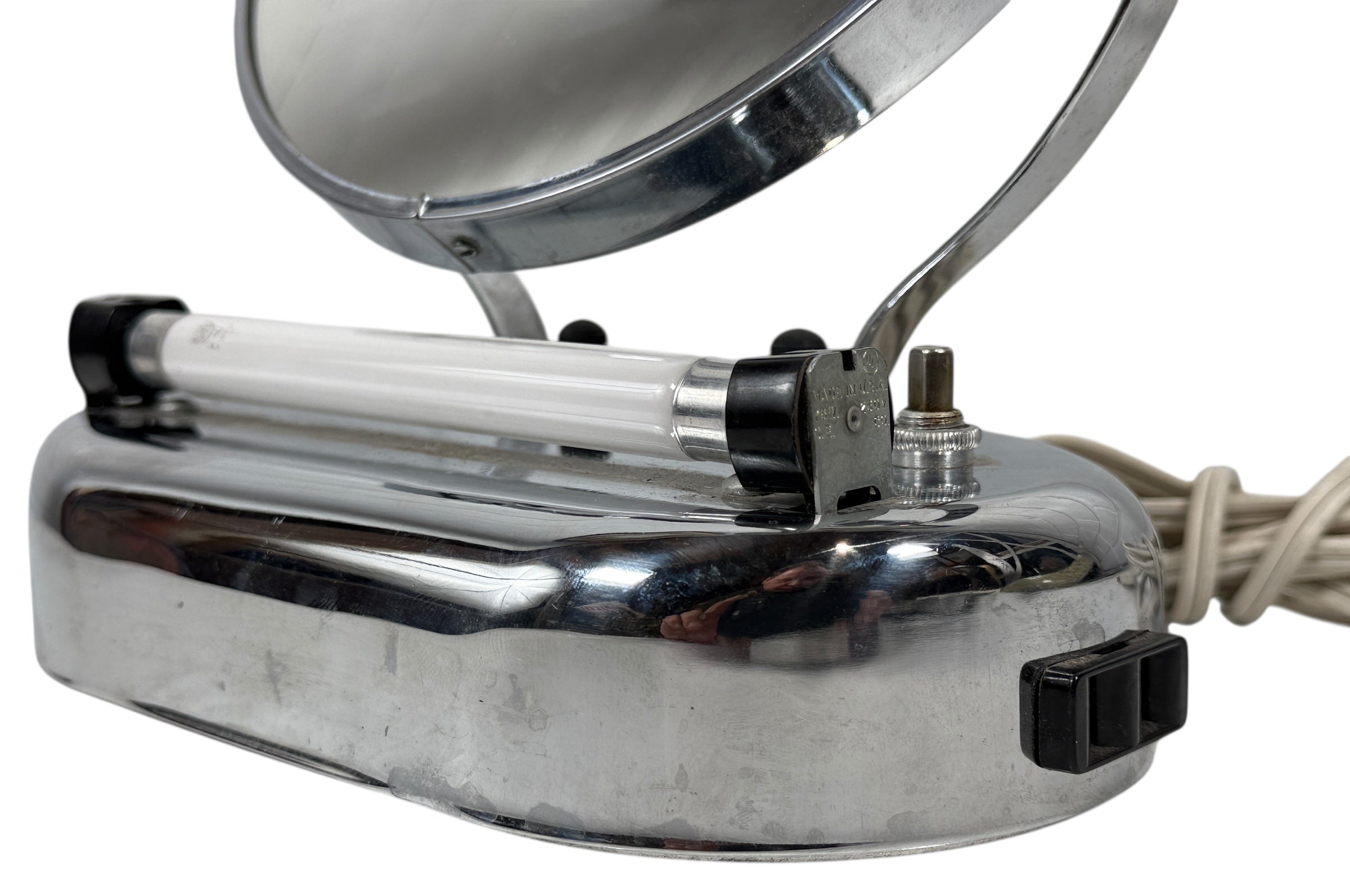 Vintage Beck Electric MFG Co. Ltd. Lighted Makeup Mirror – Chrome Vanity Lamp, AS-IS-