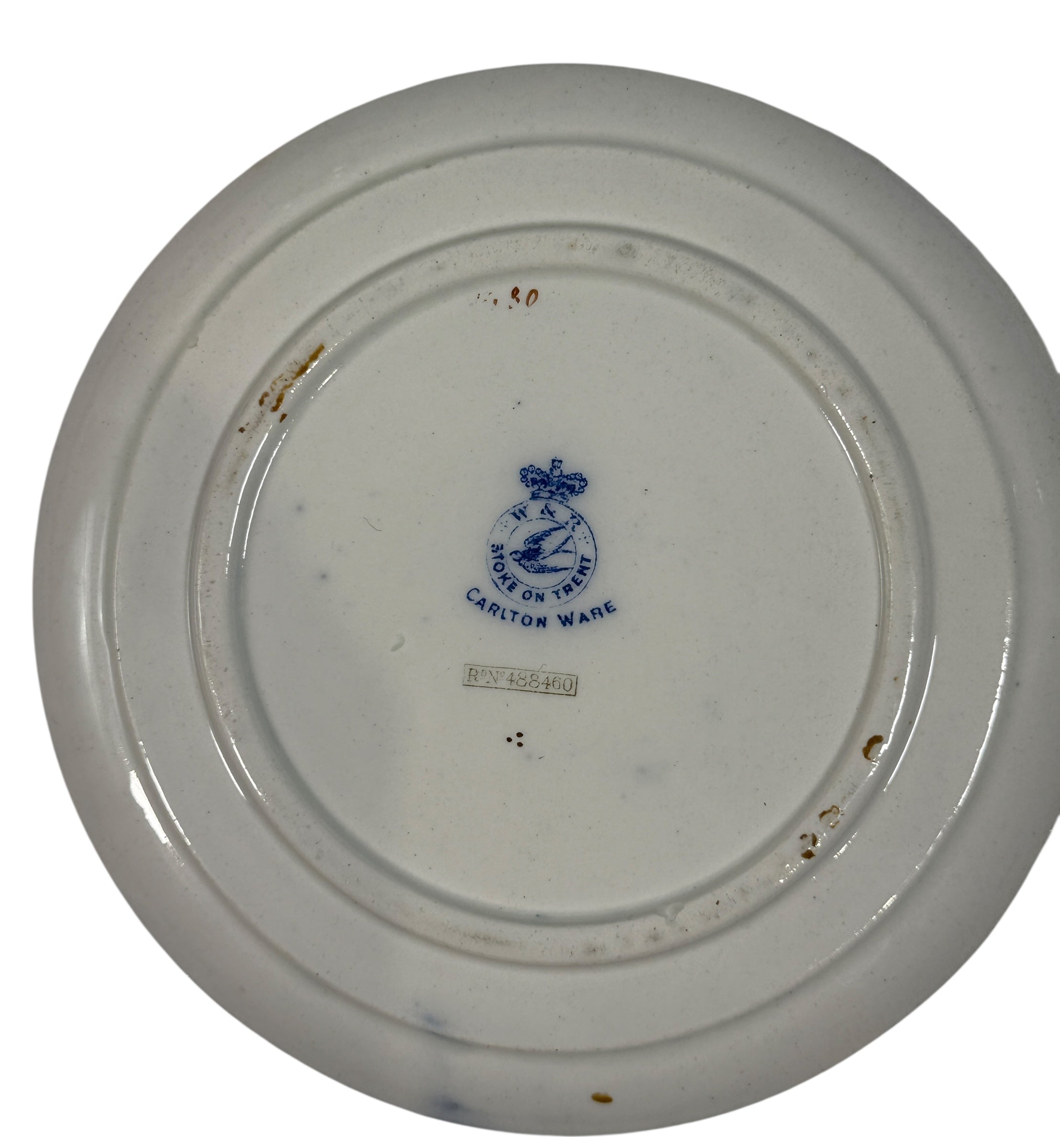 Trio de théières antiques W&amp;R Carlton Ware – Motifs floraux dorés et perles cobalt, RN 488460