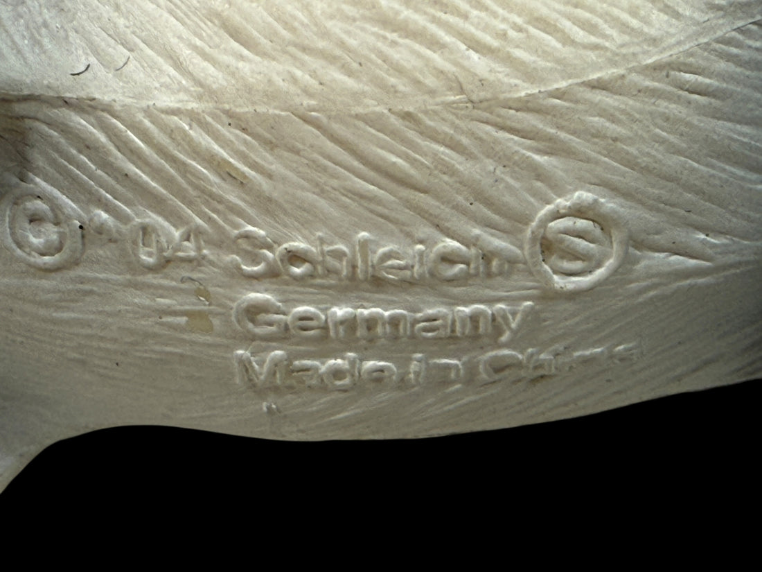 Figurine Pégase d'origine allemande – Cheval ailé à paillettes blanches