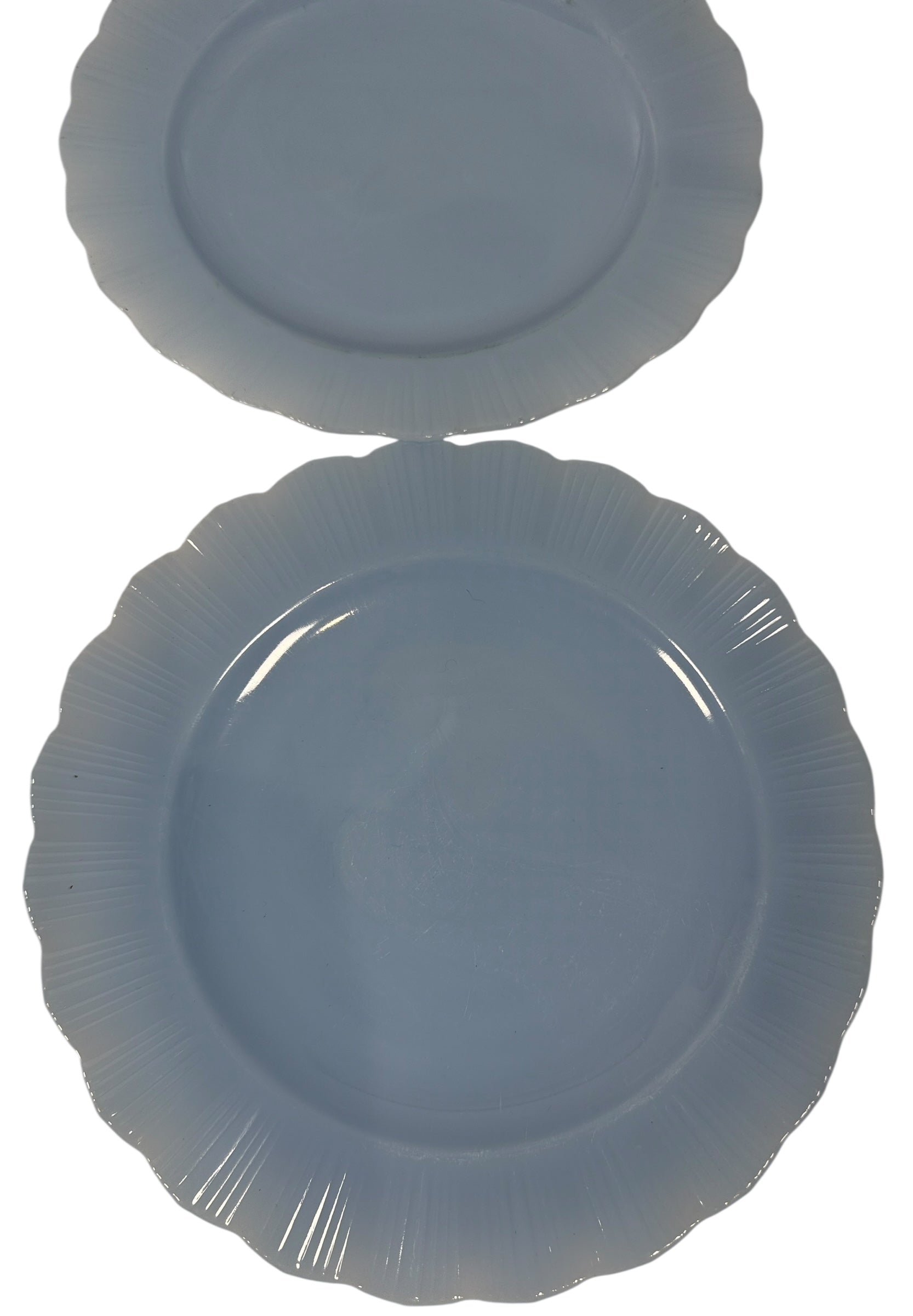 Vintage PYREX Canada “Delphite Blue” Pie-Crust Rim Dinner Plates – Set of 6 – Excellent Condition