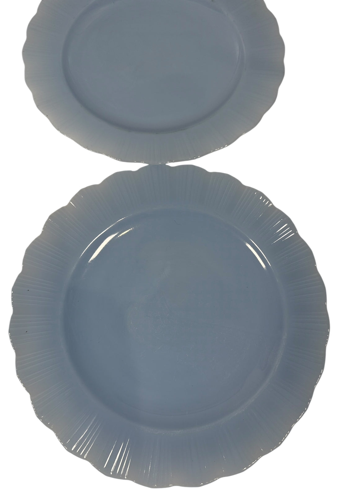 Vintage PYREX Canada “Delphite Blue” Pie-Crust Rim Dinner Plates – Set of 6 – Excellent Condition