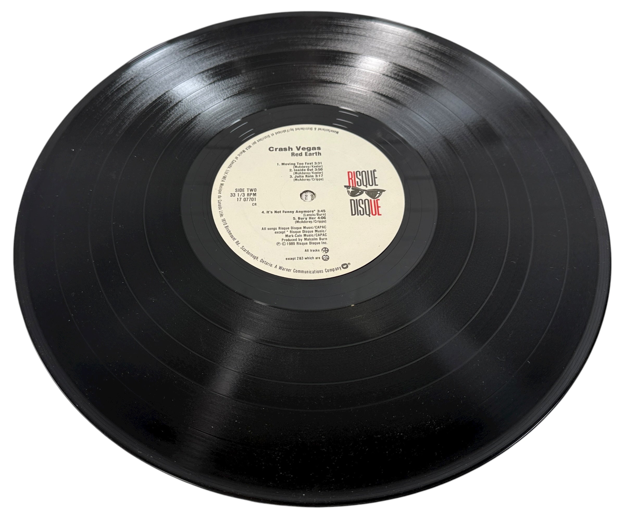 Crash Vegas – Red Earth LP (1989, Risqué Disque Canada), VG+/NM