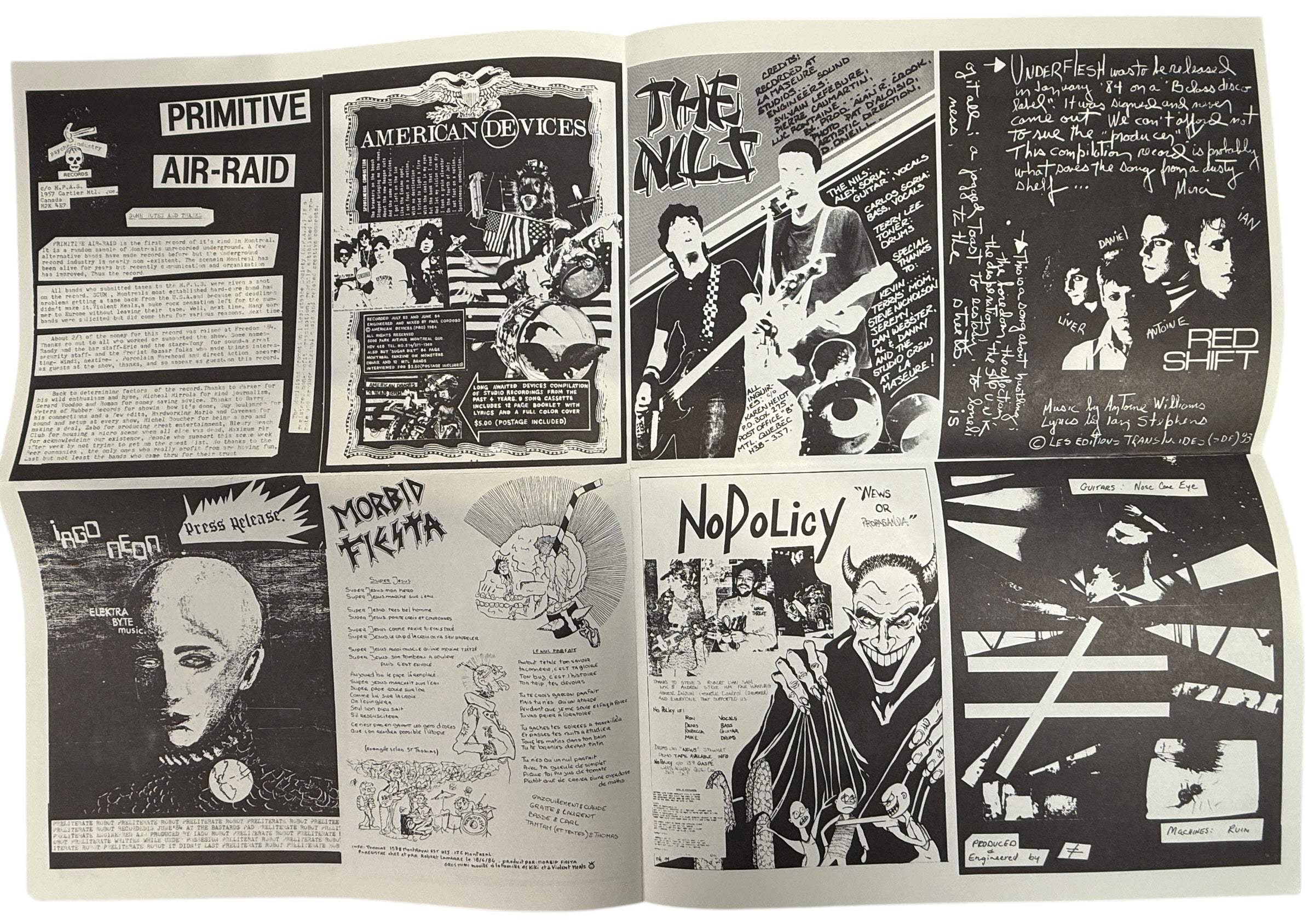 Primitive Air-Raid – Montreal Punk Compilation 1984 LPm NM Album - NM Cover