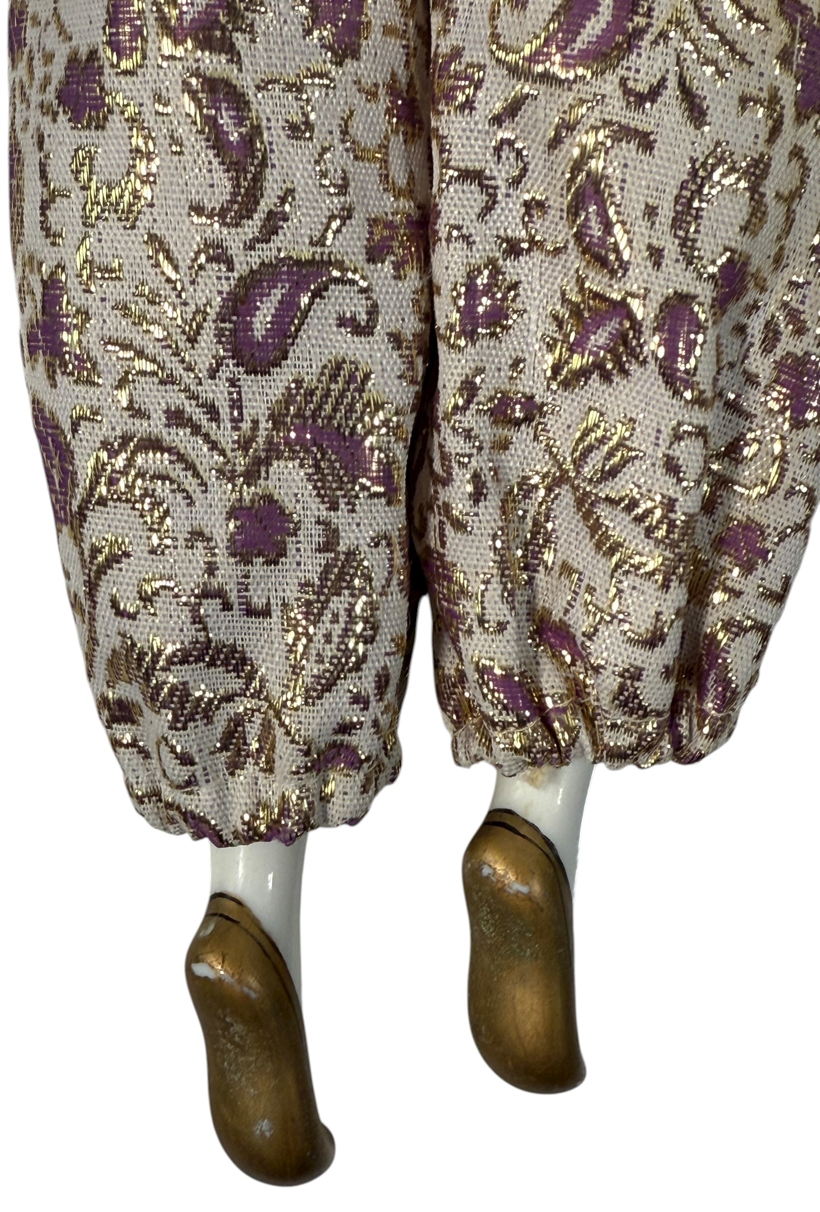 Poupée bouffon arlequin en porcelaine vintage – 45 cm, costume en parfait état