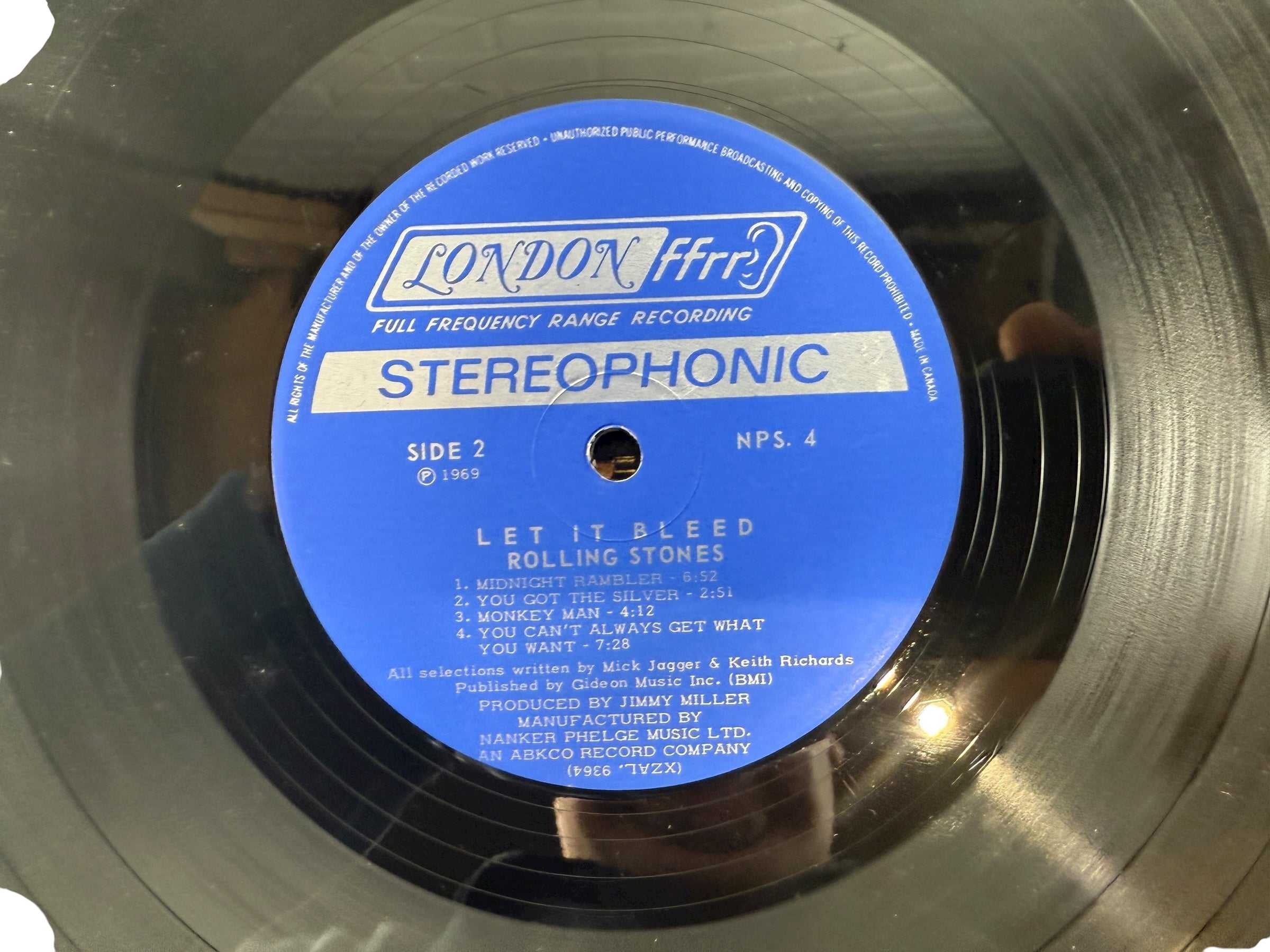 Rolling Stones Let It Bleed 1969 Canadian London NPS-4 LP