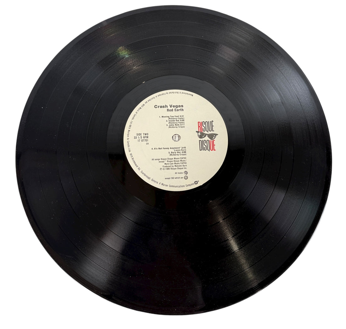 Crash Vegas – Red Earth LP (1989, Risqué Disque Canada), VG+/NM