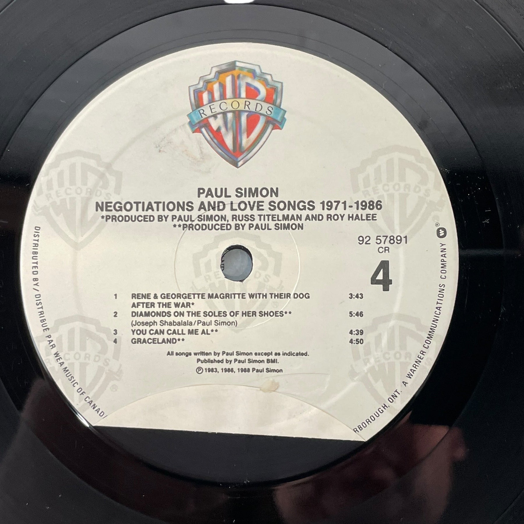 Paul Simon 2LP – Negotiations & Love Songs (1988 Canada) Cover: M - Album: NM