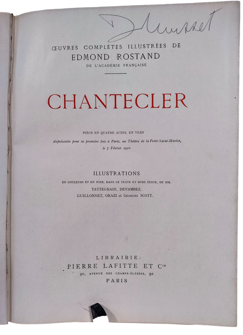 Chantecler d'Edmond Rostand, éditions Pierre Lafitte