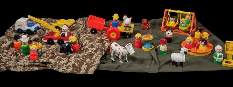 Collection vintage de la ferme Lil People de Fisher Price