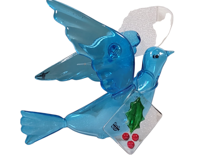 Beautiful Blue Glass Bird Ornament - Tiffany & Co Style