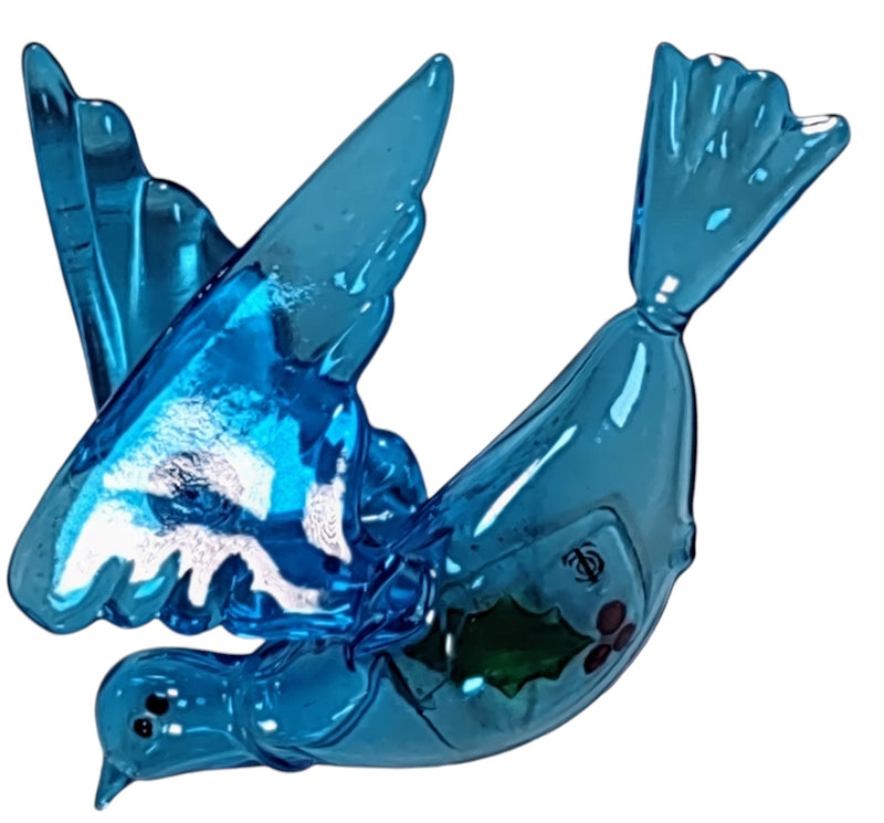 Magnifique ornement d'oiseau en verre bleu - Style Tiffany &amp; Co