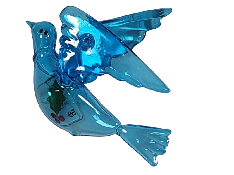 Magnifique ornement d'oiseau en verre bleu - Style Tiffany &amp; Co