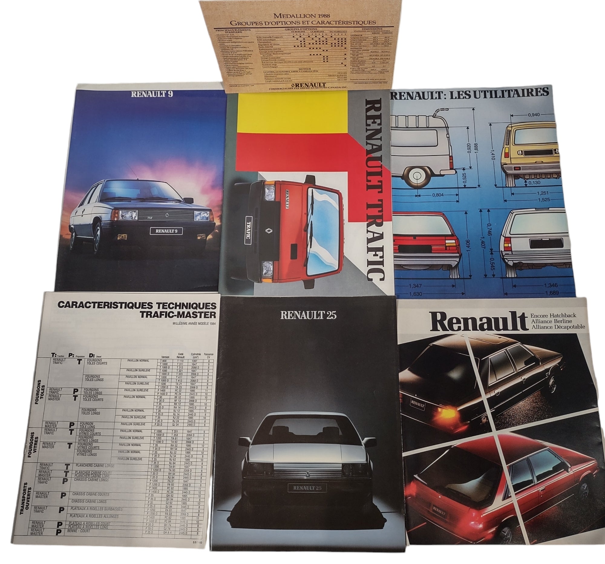 Renault Vehicles Vintage Catalogues - Assorted - 12 Pamphlets