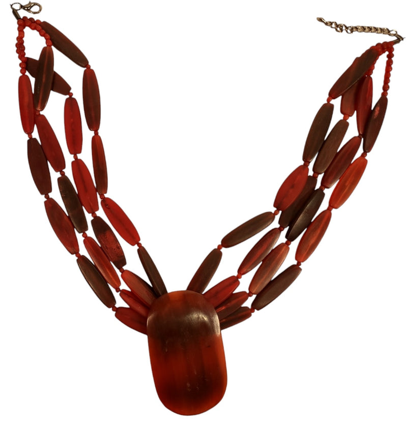 Red Horn Multi Strand Necklace - Gerda Lynggard