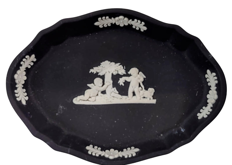 Set of 3,  Wedgwood Black Jasperware, Trinket Dishes