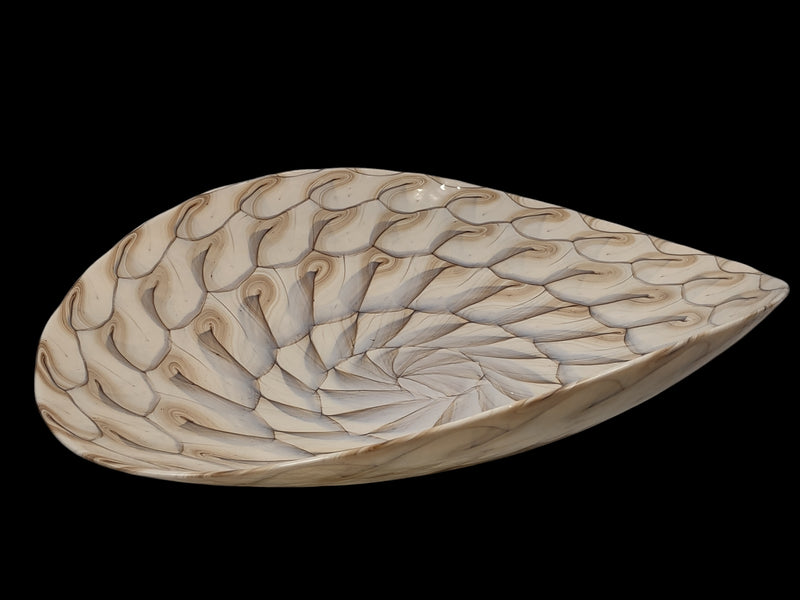 Bol en verre d'art de Murano Nautilus Sea Shell Italie, 20 " x 17"